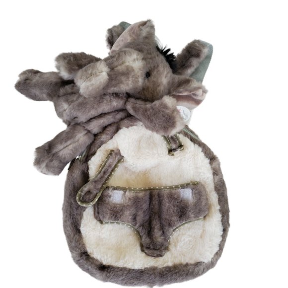 Elephant Back Pack Plushies Gray Huggable Stuffed Animal Child Toddler Travel - Picture 8 of 9